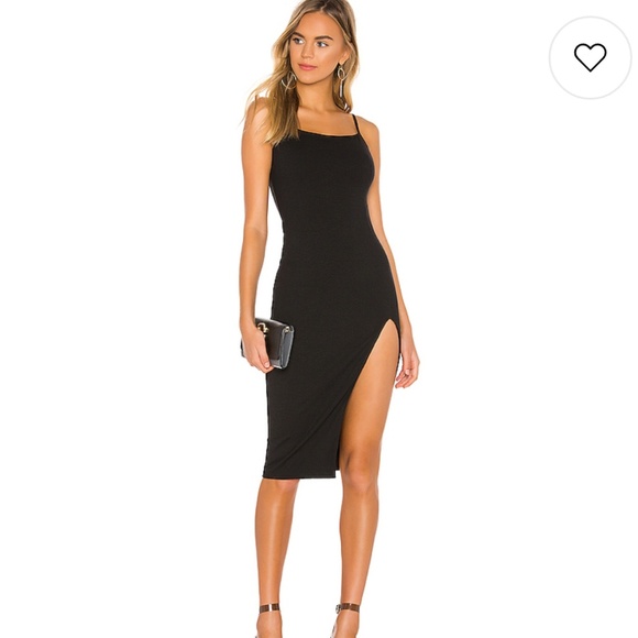 thigh slit midi dress